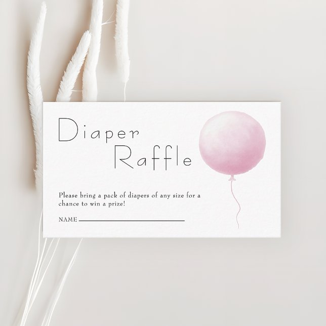 Pastel Balloon Baby Girl Shower Diaper Raffle  Begleitkarte (Von Creator hochgeladen)