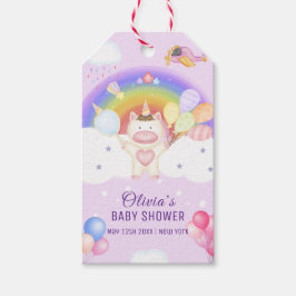 Pastel Balloon Unicorn Rainbow Baby Dusche Geschenkanhänger