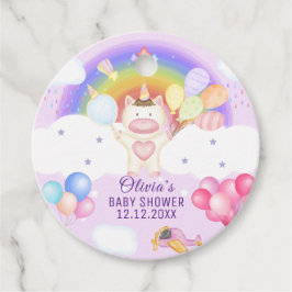 Pastel Balloon Unicorn Rainbow Baby Dusche Geschenkanhänger
