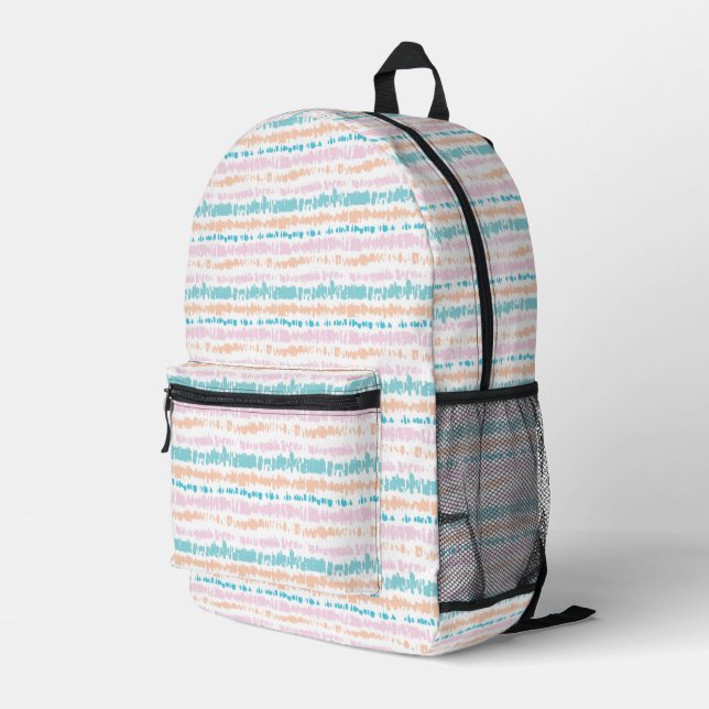 Pastel Batik Muster Bedruckter Rucksack (Rückseitige Ecke Rechts)