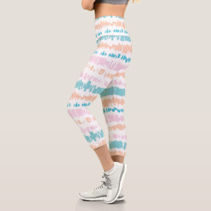 Pastel Batik Muster Capri Leggings