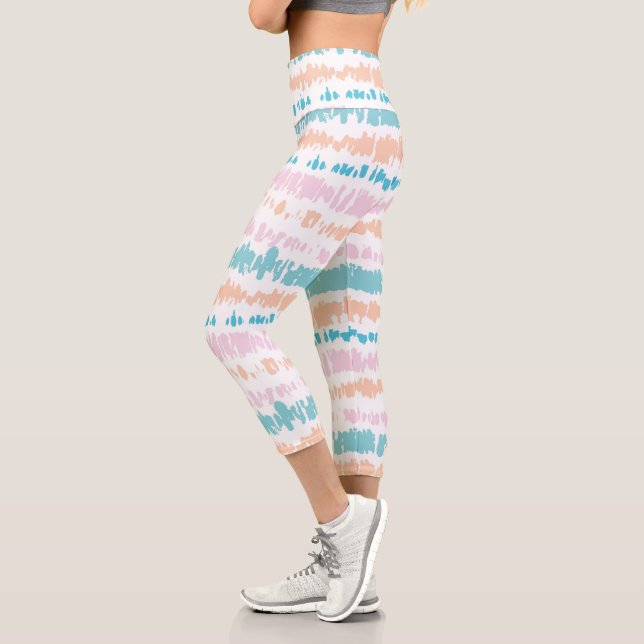 Pastel Batik Muster Capri Leggings (Links)