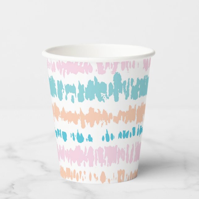Pastel Batik Muster Pappbecher (Vorderseite)