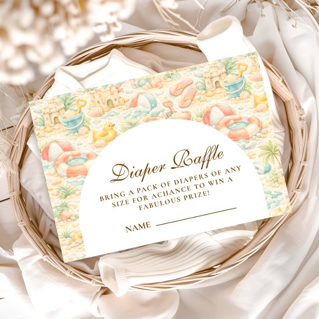 Pastel Beach Animals  Diapper Raffle Begleitkarte (Von Creator hochgeladen)