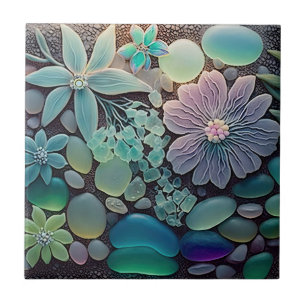 Pastel Beach Glass Blume Mosaik Fliese