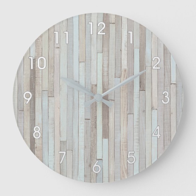 PASTEL BEACH HOLZ GROßE WANDUHR (Vorderseite)