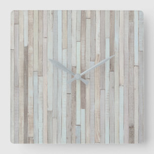 PASTEL BEACH HOLZ QUADRATISCHE WANDUHR