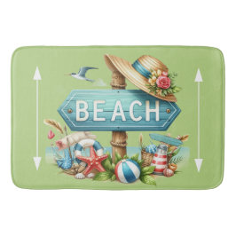 Pastel Beach Shells Badematte