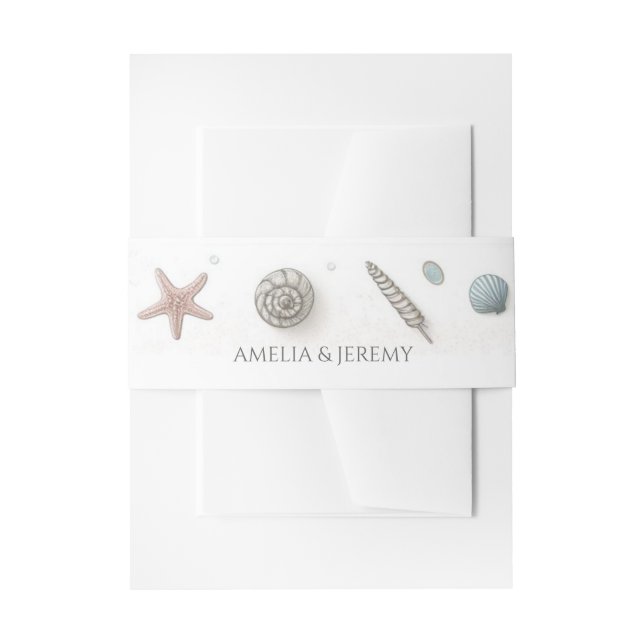 Pastel Beach Wedding Einladungsbanderole (Vorderseite Beispiel)