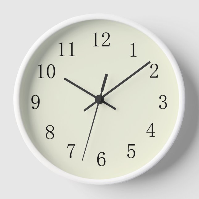 Pastel Beige Kitchen Wall Clock Uhr (Vorderseite)