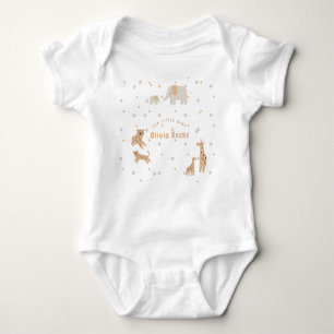 Pastel Beige Niedlich Illustrative Babydusche Baby Strampler