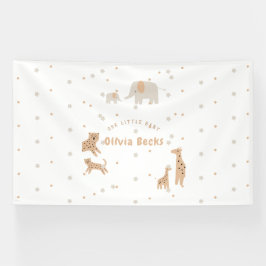 Pastel Beige Niedlich Illustrative Babydusche Banner