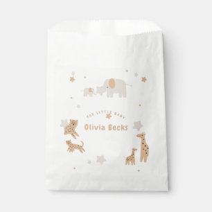 Pastel Beige Niedlich Illustrative Babydusche Geschenktütchen