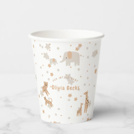 Pastel Beige Niedlich Illustrative Babydusche Pappbecher