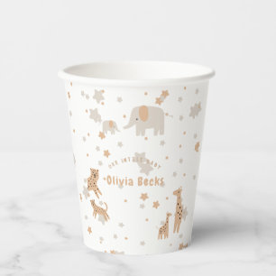 Pastel Beige Niedlich Illustrative Babydusche Pappbecher