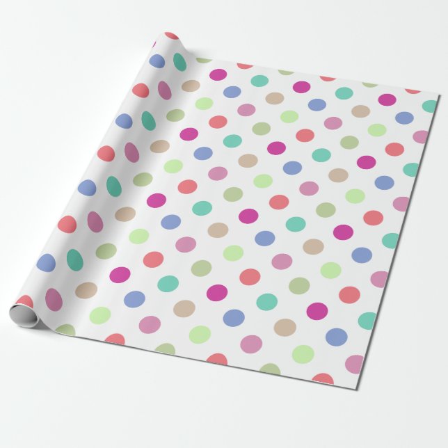 Pastel Big Dot Polka Dot Wrapping Paper Geschenkpapier (Ungerollt)
