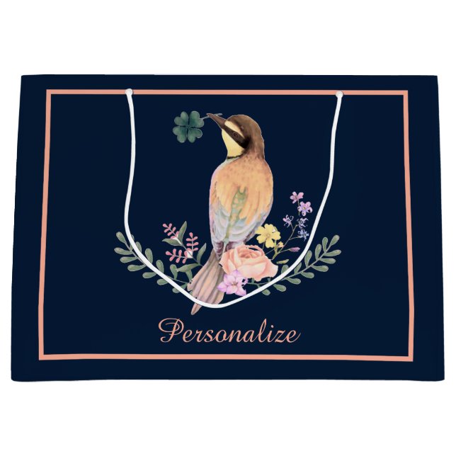 Pastel bird große geschenktüte (Vorderseite)