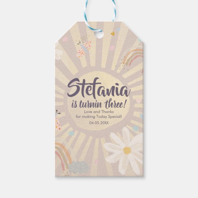 Pastel Birthday Girl Pink Thank You  Geschenkanhänger (Vorderseite)