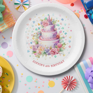 Pastel Birthday Kuchen Geburtstag Pappteller