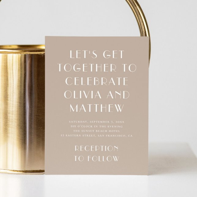 Pastel blass taupe moderne einfache minimalistisch einladung (Von Creator hochgeladen)