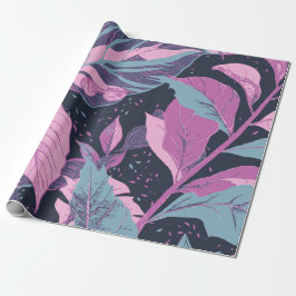 Pastel-Blätter auf dunklem Hintergrund Geschenkpapier