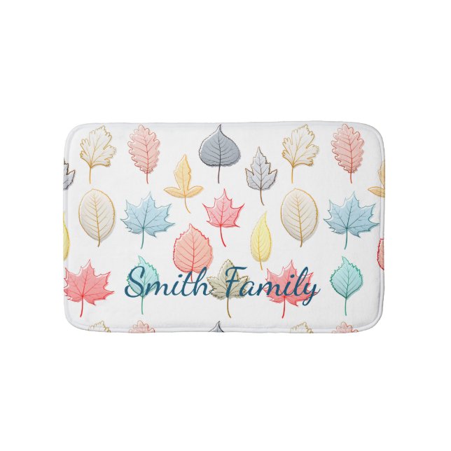 Pastel-Blätter Badematte (Vorderseite)