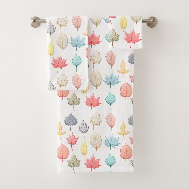 Pastel-Blätter Badhandtuch Set (Insitu)