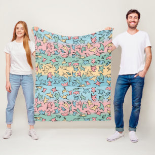 Pastel Blätter farbenfroh Fleecedecke