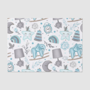 PASTEL BLAU & GRAY BABY BOYELE SEIDENPAPIER