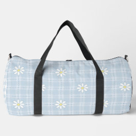 PASTEL BLAU MIT WEISSEN SCHÄDEN & GINGHAM DUFFLE BAG