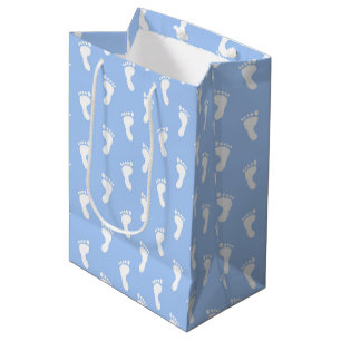 PASTEL BLAU ROWS OF BABY FEED MITTLERE GESCHENKTÜTE