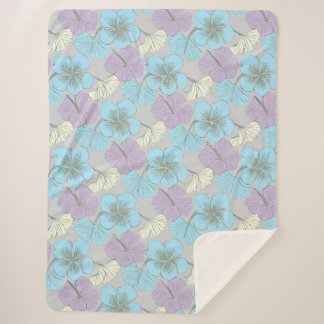 "Pastel Blau und Lila Kleeblatte" Sherpadecke