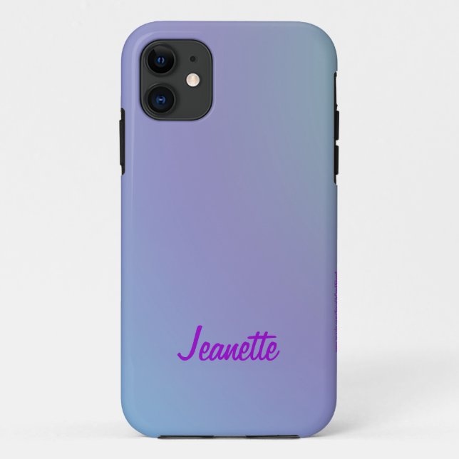 Pastel Blau und Lila, Name  Case-Mate iPhone Hülle (Rückseite)
