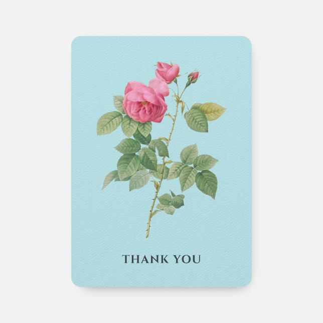 Pastel Blau und Rosa Vintage Rose Botanische Dankeskarte (Von Creator hochgeladen)