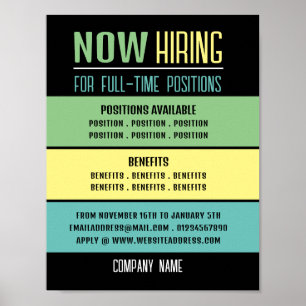 Pastel Blocks Job Vacancy Rekrutierung Werbung Poster