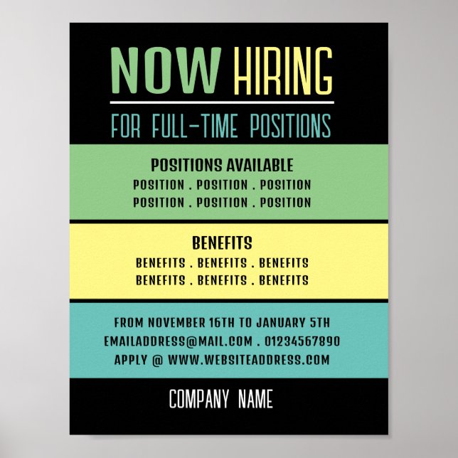Pastel Blocks Job Vacancy Rekrutierung Werbung Poster (Vorne)