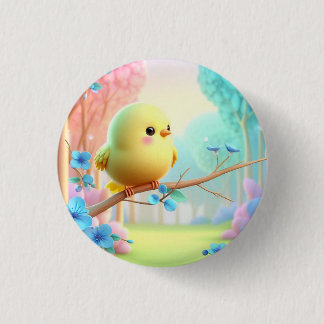 Pastel Bloom Keychain — Floral Charm for Bags & Ke Button