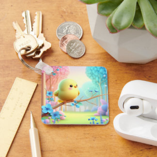 Pastel Bloom Keychain — Floral Charm for Bags & Ke Schlüsselanhänger