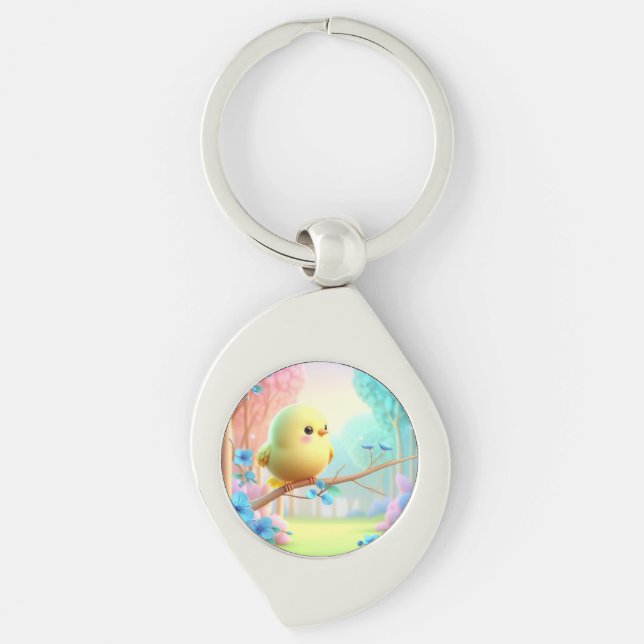 Pastel Bloom Keychain — Floral Charm for Bags & Ke Schlüsselanhänger (Vorderseite)