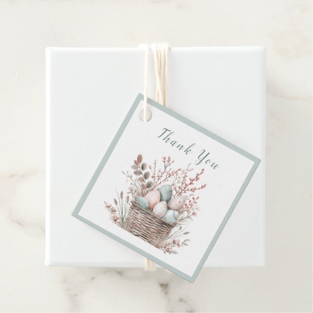 Pastel Bloom Oaster Basket Brunch Geschenkanhänger (Beispiel)