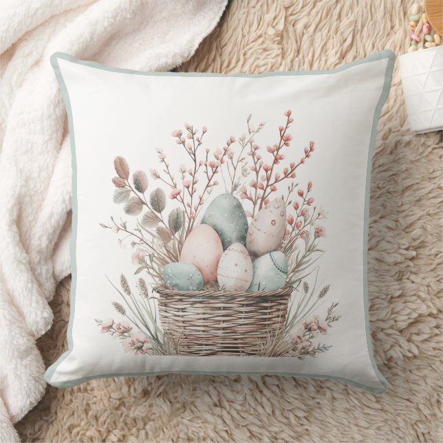 Pastel Bloom Oaster Basket Brunch Kissen (Decke)