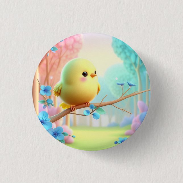 Pastel-Bloom-Schlüsselanhänger — Floraler Charme f Button (Vorderseite)