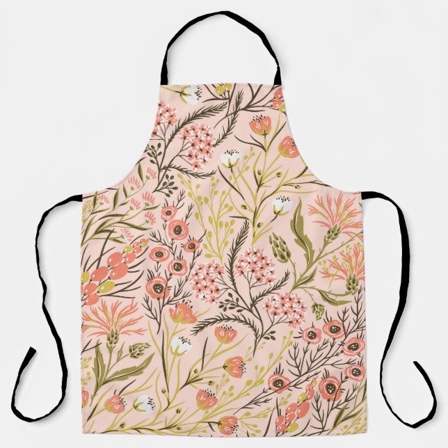 Pastel Blooming Blume Vintages Muster Schürze (Vorderseite)