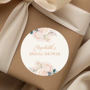 Pastel Blooms Brautparty Runder Aufkleber