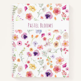 Pastel Blooms Journal-Watercolor Spring-Wildblume Notizbuch