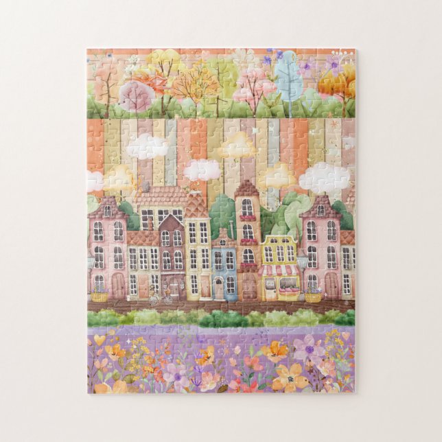 Pastel Blooms Nachbarschaft Puzzle (Vertikal)