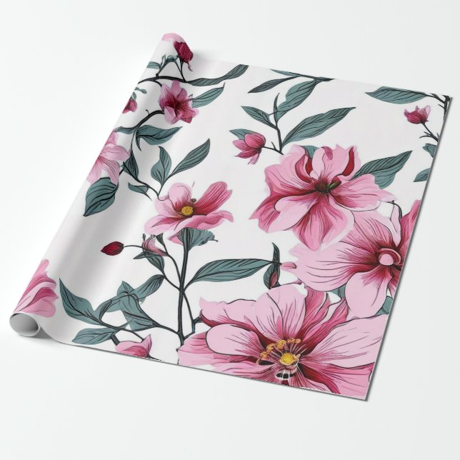 Pastel Blooms Wasserfarbe Geschenkpapier (Ungerollt)