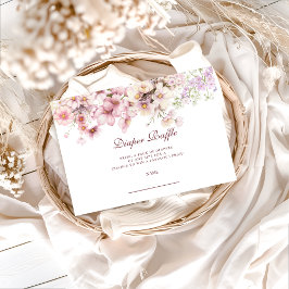 Pastel Blossom Baby Shower Diapper Raffle Begleitkarte