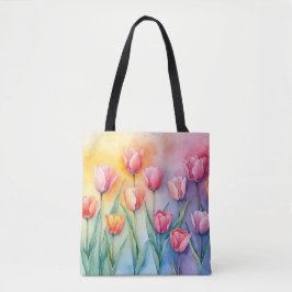 Pastel Blossom Tulips Tote Bag