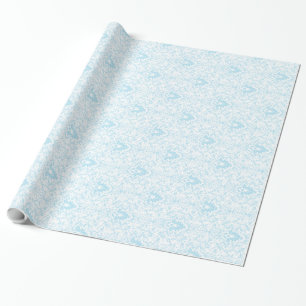 Pastel Blue And White Floral Pattern Geschenkpapier